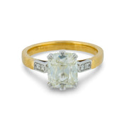 GIA 2.02 carat old mine cut diamond 18k gold engagement ring