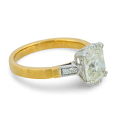 GIA 2.02 carat old mine cut diamond 18k gold engagement ring
