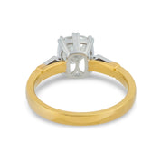 GIA 1.54 carat old mine cut diamond 18k gold engagement ring