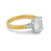 GIA 1.54 carat old mine cut diamond 18k gold engagement ring