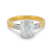 GIA 1.54 carat old mine cut diamond 18k gold engagement ring