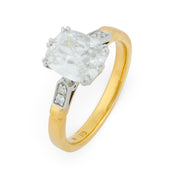 GIA 1.54 carat old mine cut diamond 18k gold engagement ring