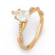 GIA 0.94 carat pear shape diamond 18k rose gold engagement ring