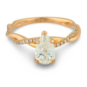 GIA 0.94 carat pear shape diamond 18k rose gold engagement ring