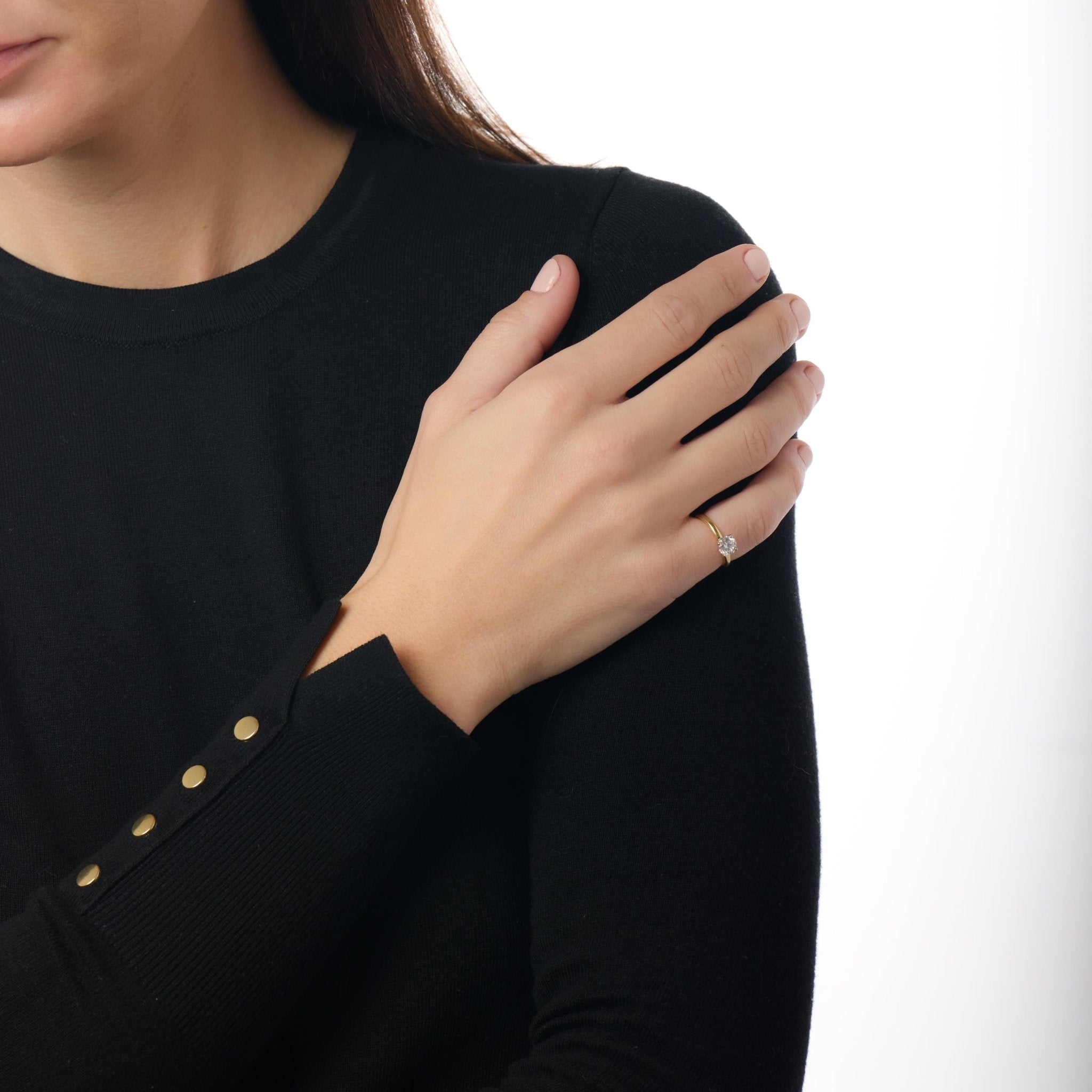 Vintage GIA 0.83 carat diamond 18k yellow gold engagement ring