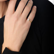 Vintage GIA 0.83 carat diamond 18k yellow gold engagement ring