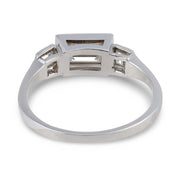 Vintage 1.00 carat baguette cut diamond platinum engagement ring