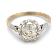 Art Deco GIA 1.07 carat old European cut diamond 18k white gold solitaire ring