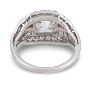 Art Deco GIA 2.26 carat Old European cut diamond platinum engagement ring