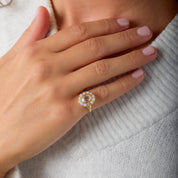 Victorian GIA 1.00 carat cushion cut diamond opal 18k yellow gold cluster ring