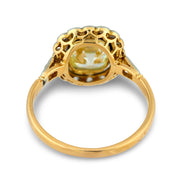 French victorian GIA 2.00 carat old mine cut diamond 18k yellow gold ring