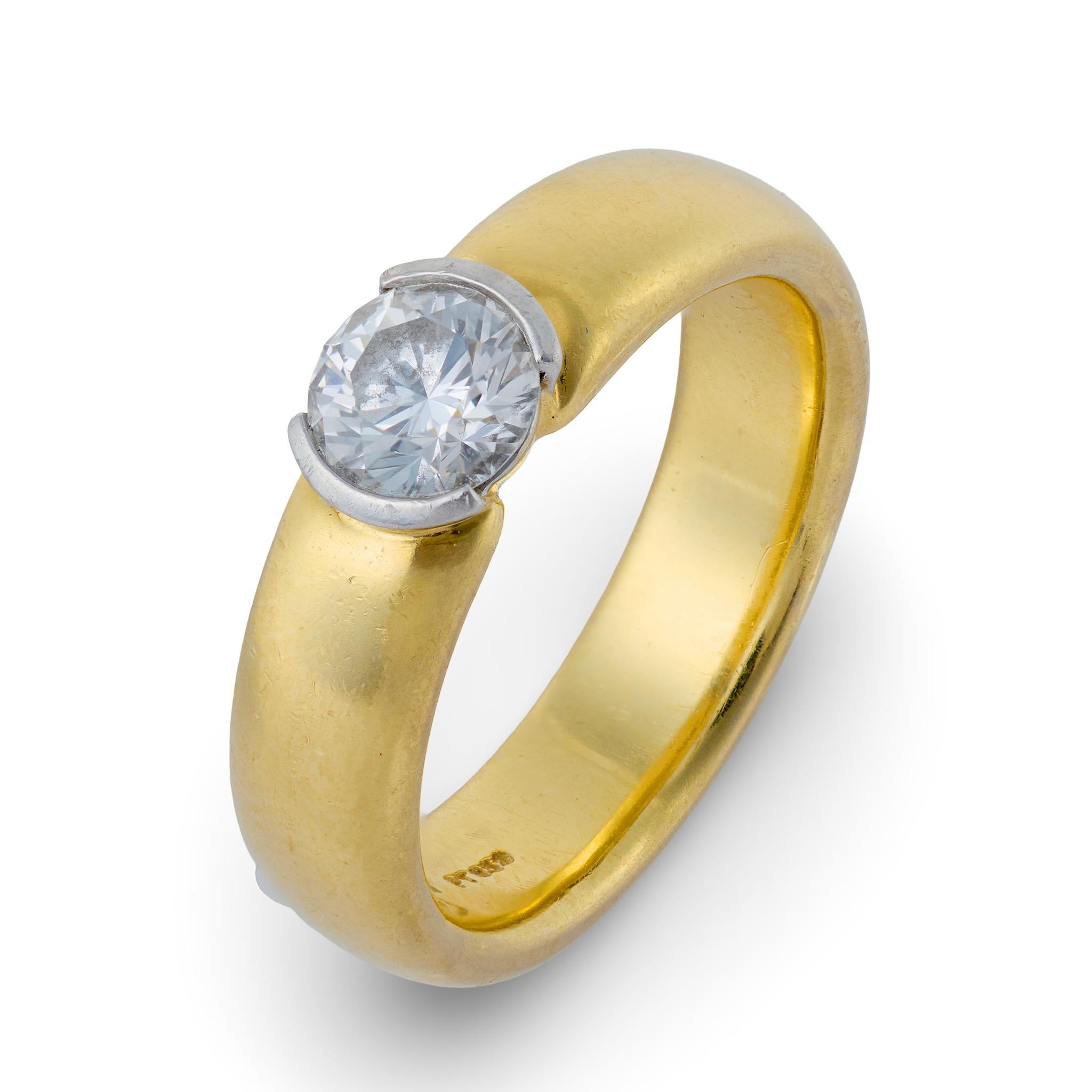 Tiffany & Co. 0.66 carat diamond 18k gold platinum engagement ring