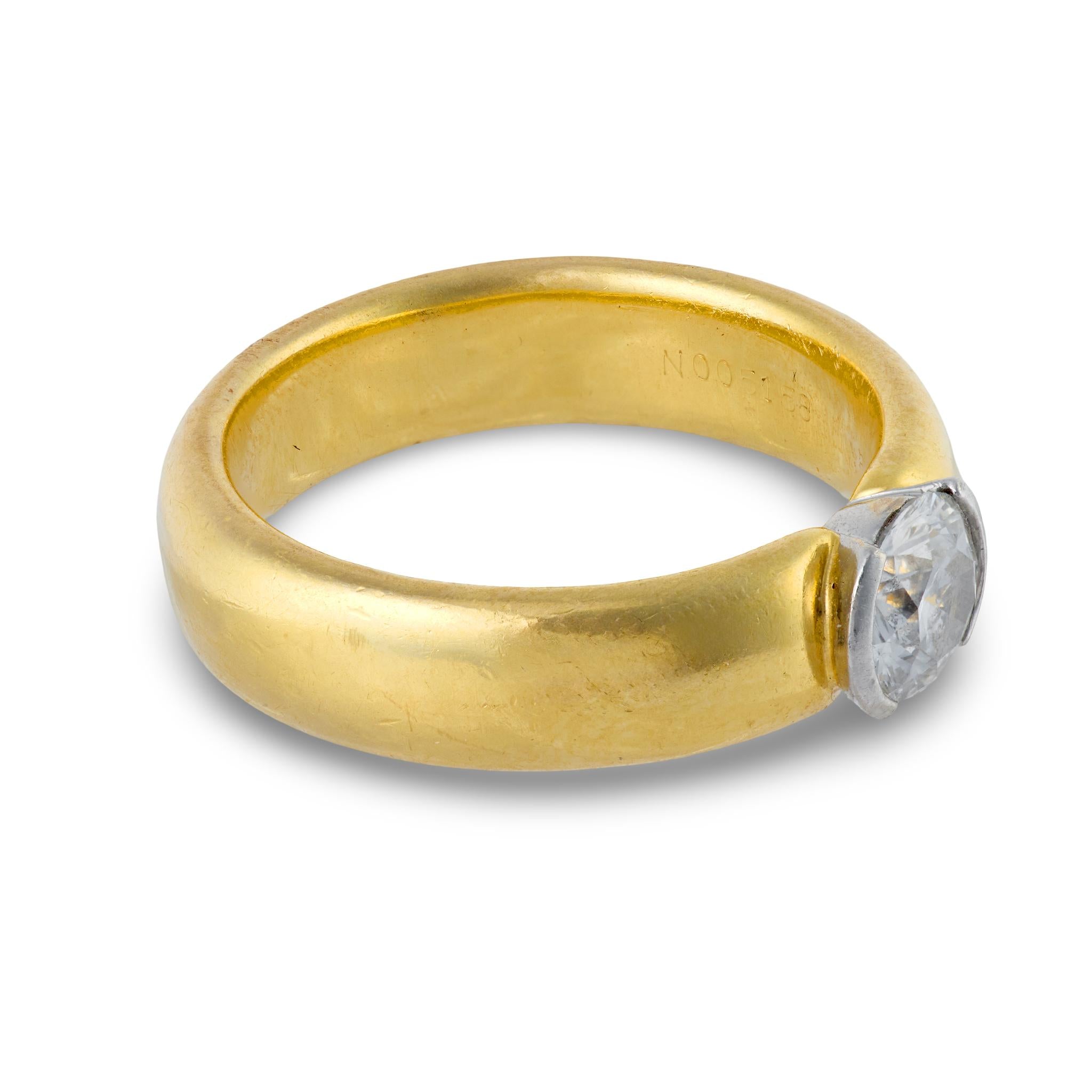 Tiffany & Co. 0.66 carat diamond 18k gold platinum engagement ring