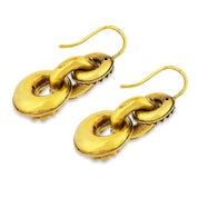 Victorian turquoise 15k yellow gold earrings