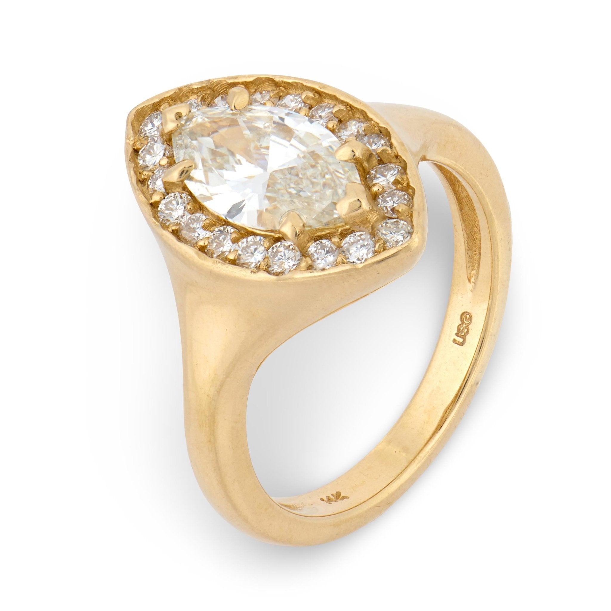 Vintage 1.20 carat diamond 14k yellow gold engagement ring