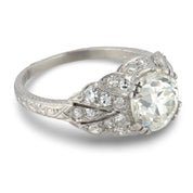 Art Deco GIA 2.19 carat old European cut diamond platinum engagement ring