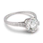 Art Deco GIA 1.91 carat old European cut diamond platinum engagement ring