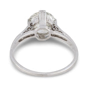 Art Deco GIA 1.91 carat old European cut diamond platinum engagement ring