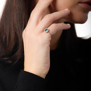 Art Deco emerald diamond platinum cluster ring