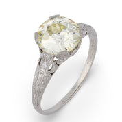 Art Deco GIA 2.40 carat old European cut diamond platinum engagement ring