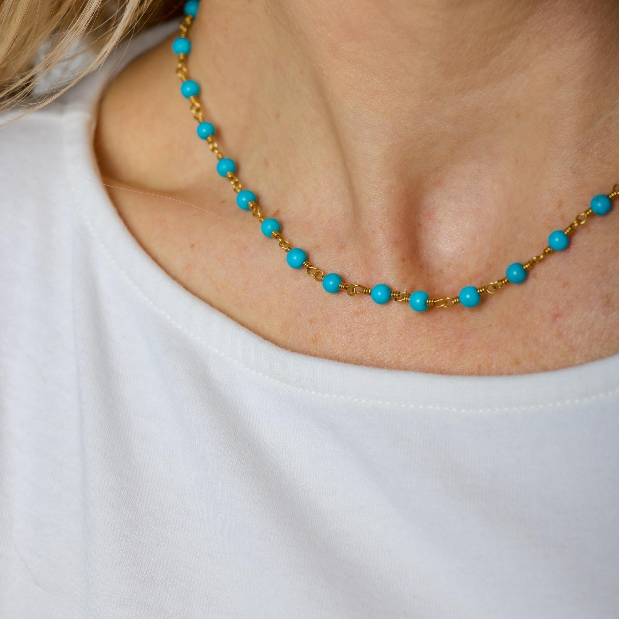 Tiffany & Co. vintage turquoise 18k gold choker necklace