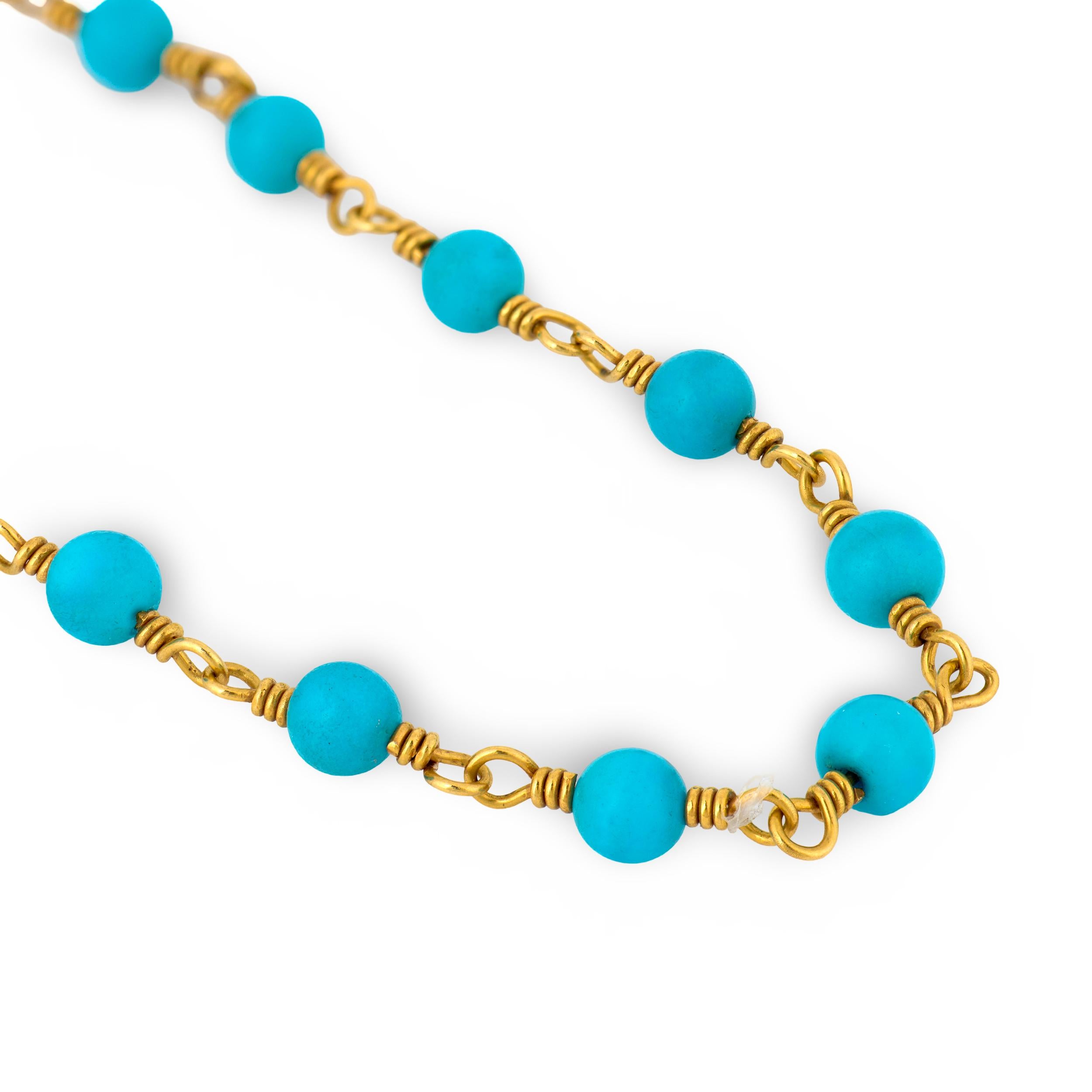 Tiffany & Co. vintage turquoise 18k gold choker necklace