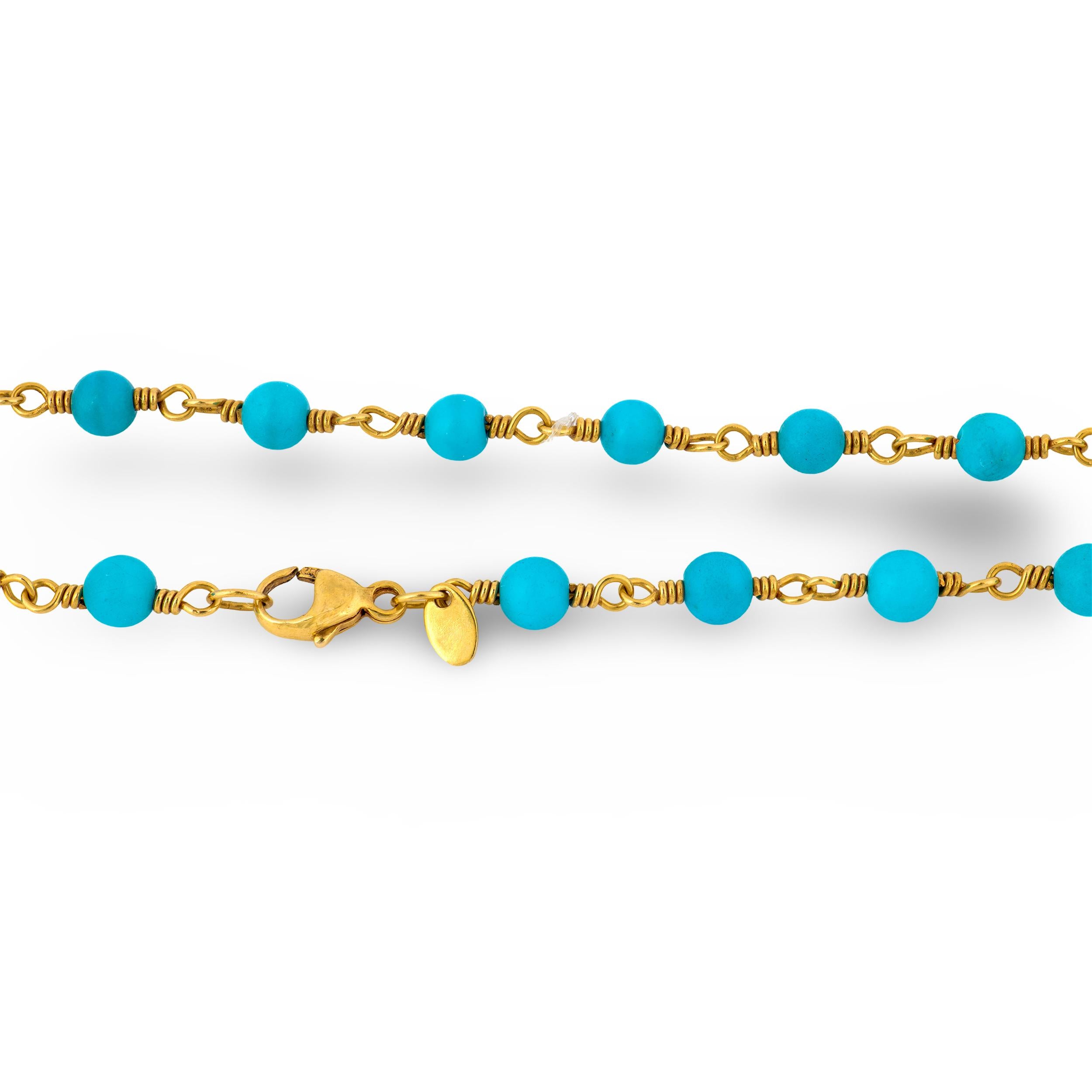 Tiffany & Co. vintage turquoise 18k gold choker necklace
