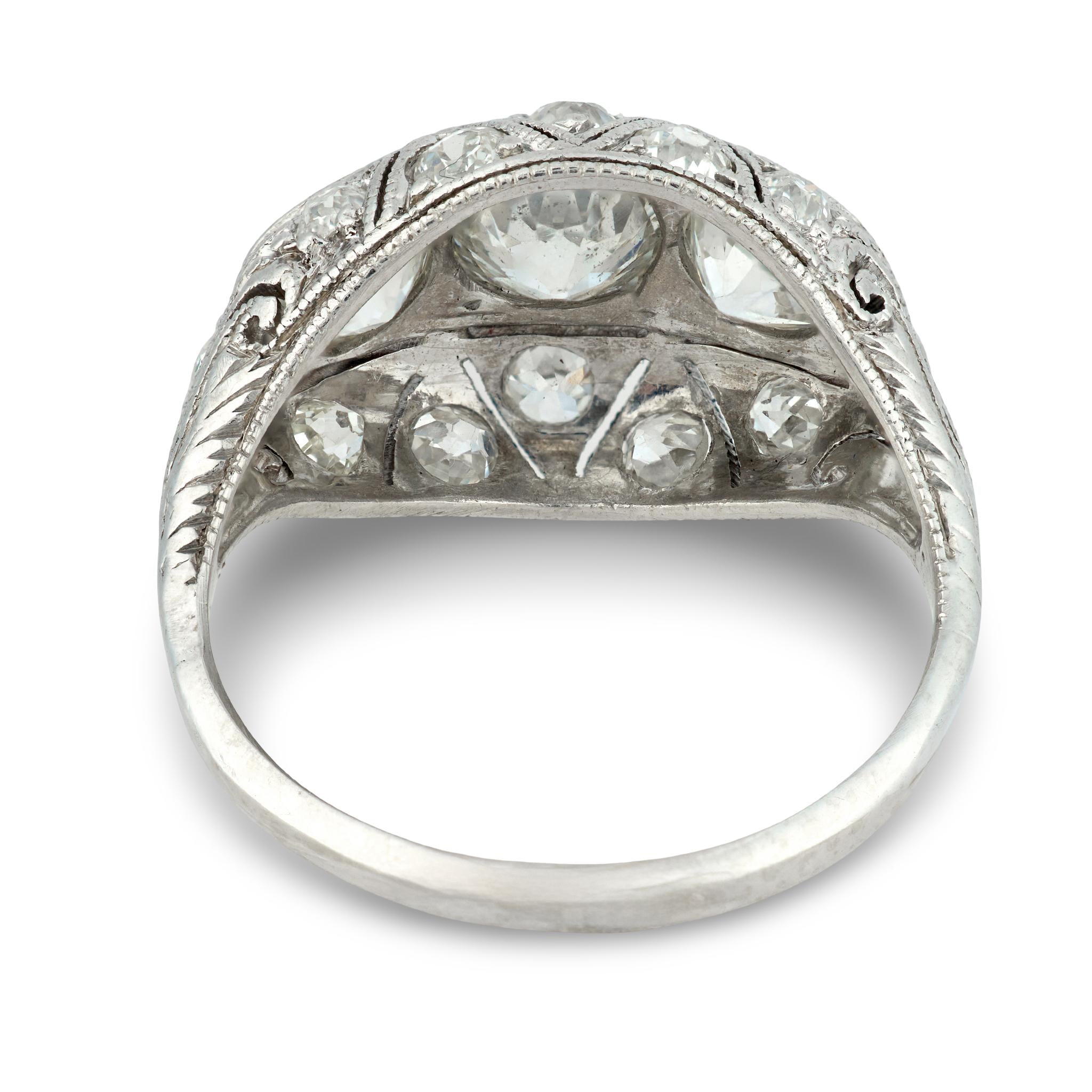 Edwardian 1.50 carat Old European cut diamond platinum ring