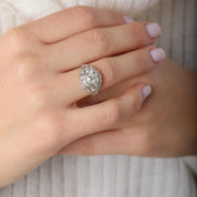 Edwardian 1.50 carat Old European cut diamond platinum ring