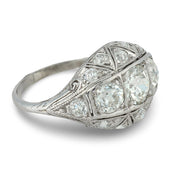 Edwardian 1.50 carat Old European cut diamond platinum ring