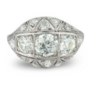 Edwardian 1.50 carat Old European cut diamond platinum ring
