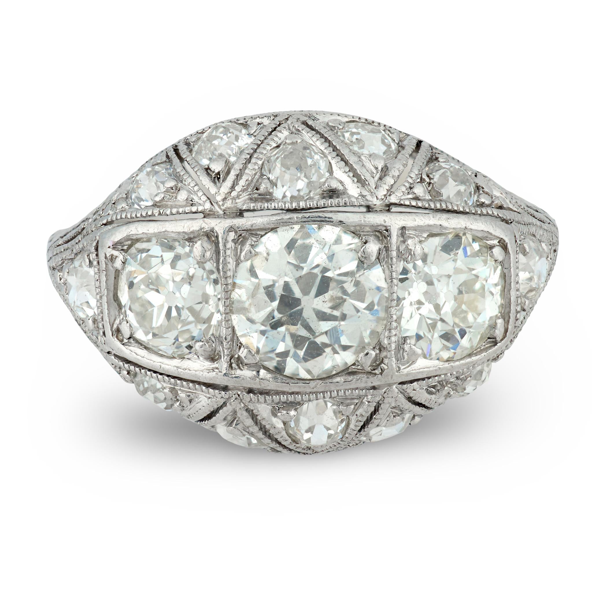 Edwardian 1.50 carat Old European cut diamond platinum ring