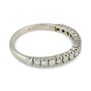 Mid Century diamond 14k white gold half eternity band