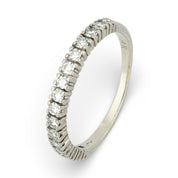 Mid Century diamond 14k white gold half eternity band