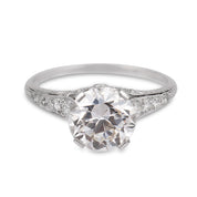 Art Deco GIA 2.03 carat diamond filigree platinum engagement ring