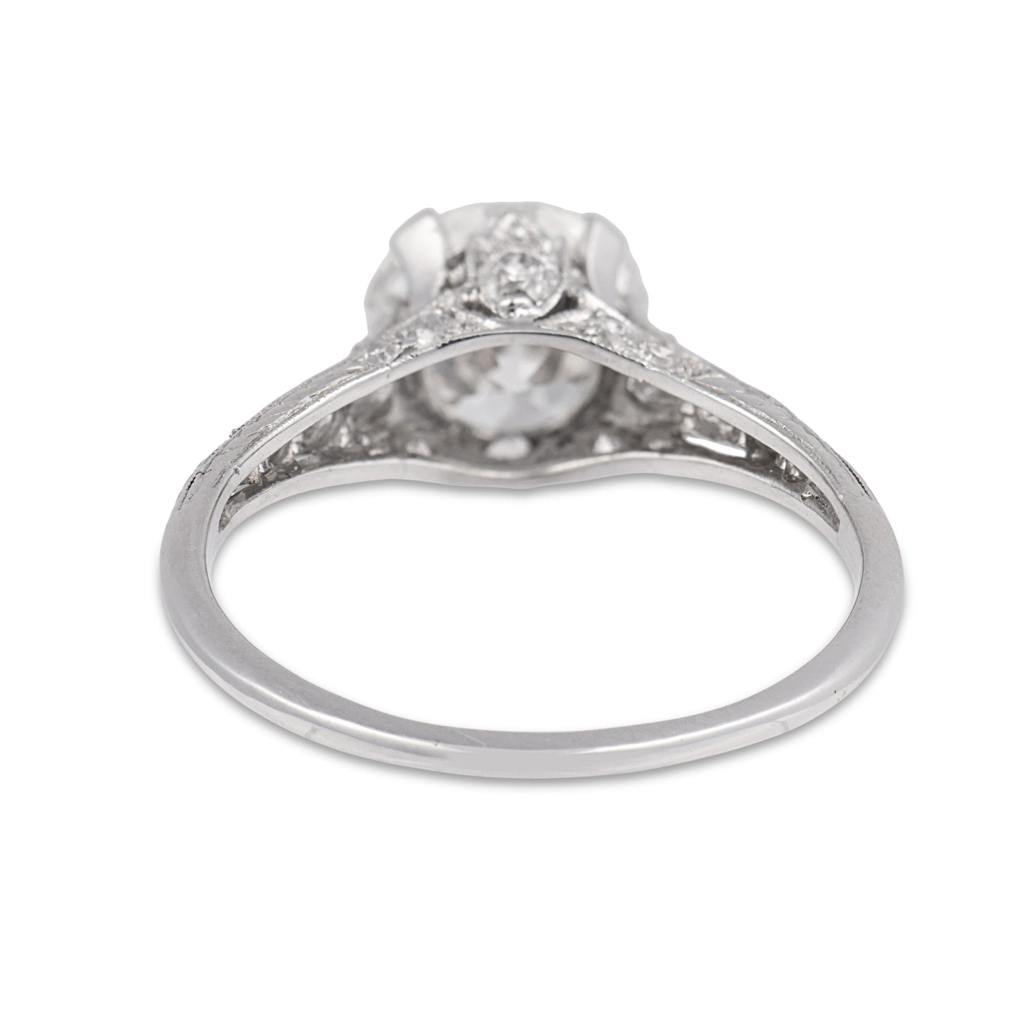 Art Deco GIA 2.03 carat diamond filigree platinum engagement ring