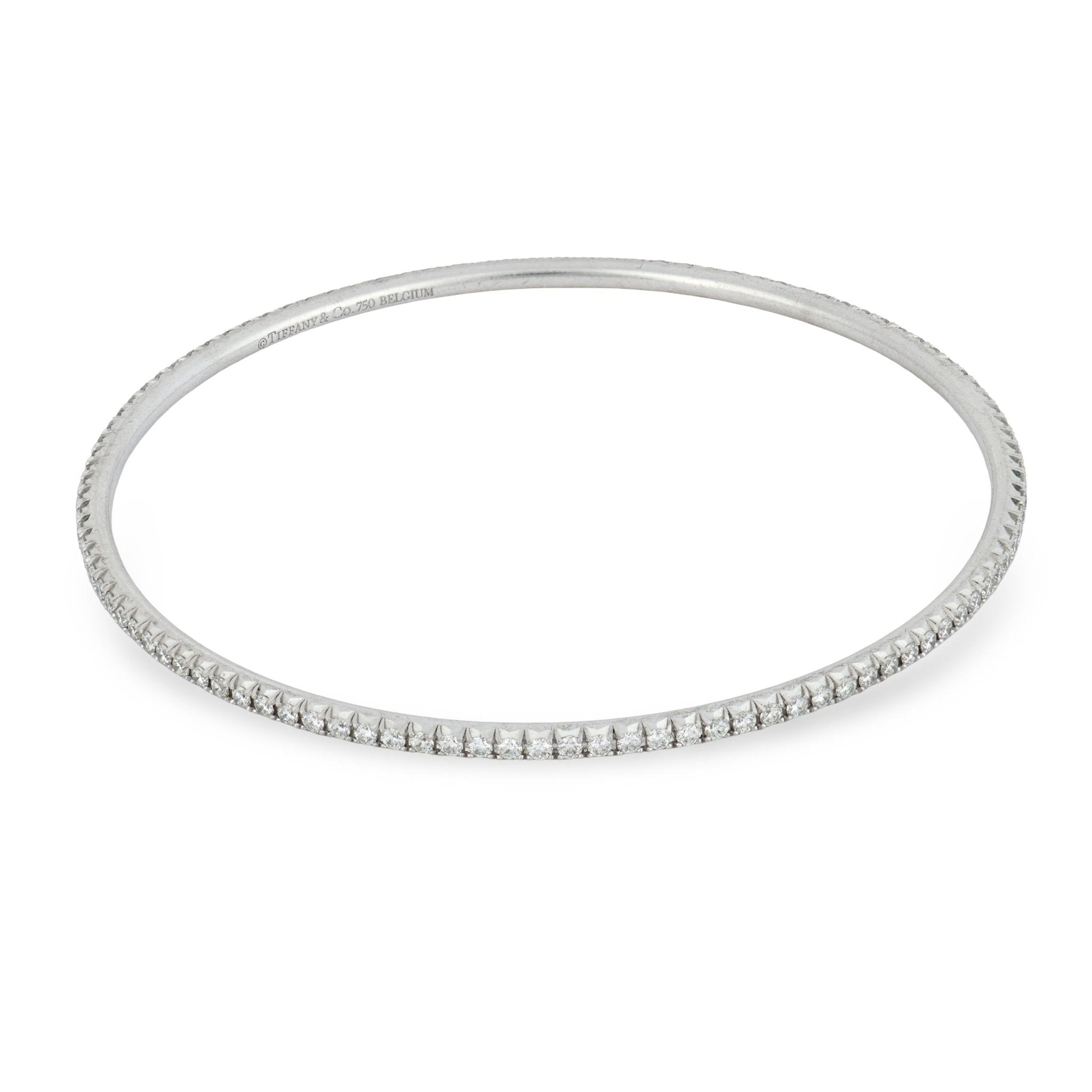 Tiffany & Co. diamond 18k white gold bangle