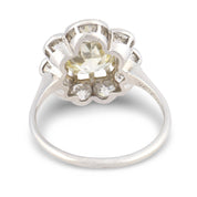 Art Deco GIA 3.01 carat old European diamond platinum cluster ring