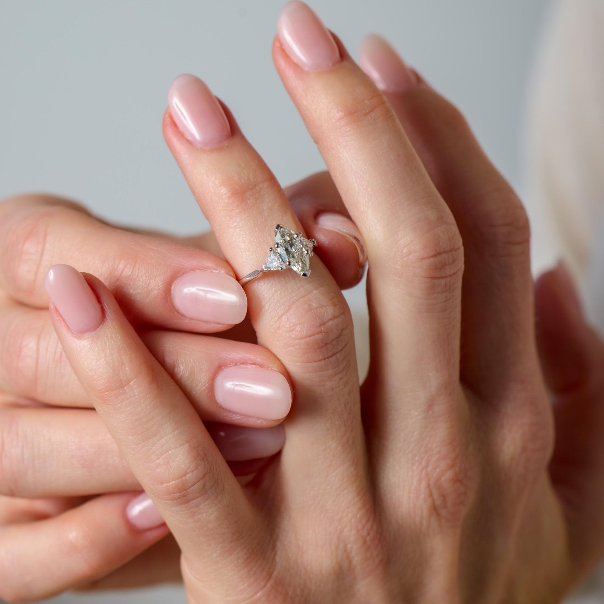 Vintage GIA 1.05 carat marquise cut diamond 14k white gold engagement ring