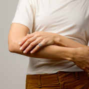 Art Deco diamond sapphire platinum dinner ring