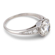Art Deco GIA 1.80 carat diamond platinum engagement ring