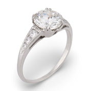 Art Deco GIA 1.80 carat diamond platinum engagement ring
