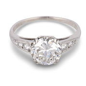 Art Deco GIA 1.80 carat diamond platinum engagement ring