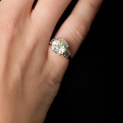 GIA 3.85 carat old European cut diamond platinum engagement ring