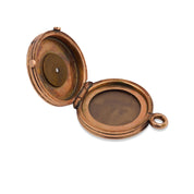 Victorian old mine cut diamond 14k rose gold locket pendant