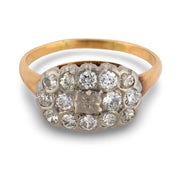 Edwardian diamond 14k two tone gold ring