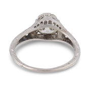 Art Deco GIA 1.53 carat old mine cut diamond platinum engagement ring
