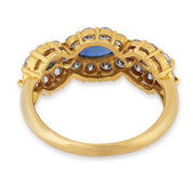 Vintage sapphire diamond 18k yellow gold ring