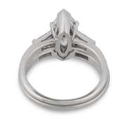 Mid Century GIA 1.18 carat diamond platinum wedding set