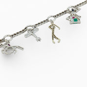 Art Deco Tiffany and Co. diamond gemstone platinum charm bracelet